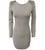 Beige Jewel-Encrusted Shoulder Bodycon Dress