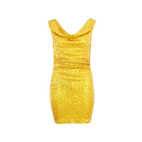 Cowl Sequined Dress