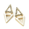 Gold Colour White Triangle Earring