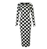 Chequer Board Midi Dress