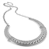 Antique Silver Effect Stud Collar Chain Necklace