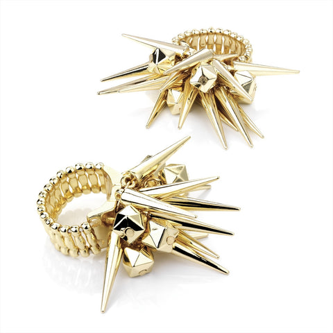 Gold Colour Spike Stretch Ring